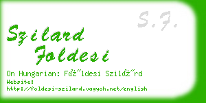 szilard foldesi business card